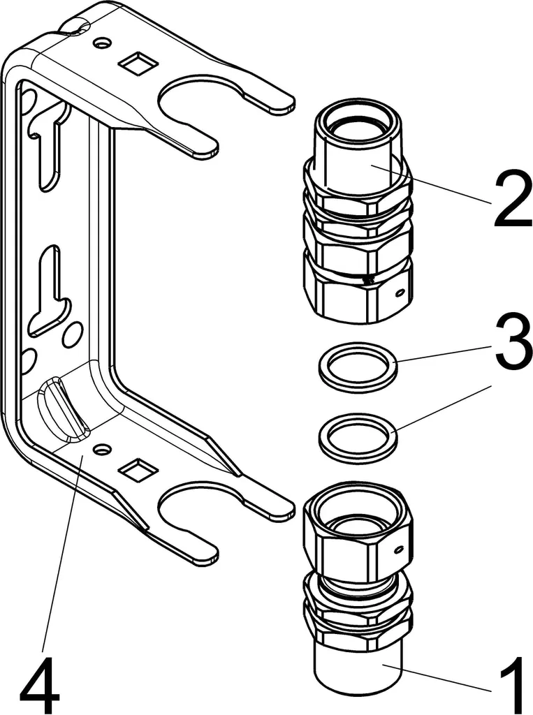 Staffa Contatore Acqua Verticale JS Inox 1" Qn 2.5 | Alta Qualità - 3