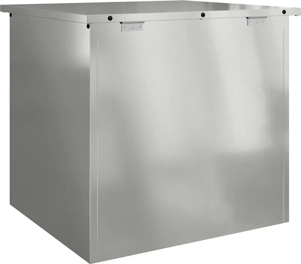 Coffre de stockage pour balcon en acier argenté idéal coussins et outils