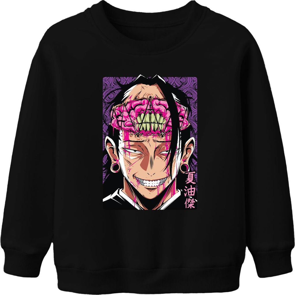 Jujutsu Kaisen Geto Suguru Anime blutiges Gehirn düster Fan Uni Kinder Sweatshirt Pullover, Schwarz, 104