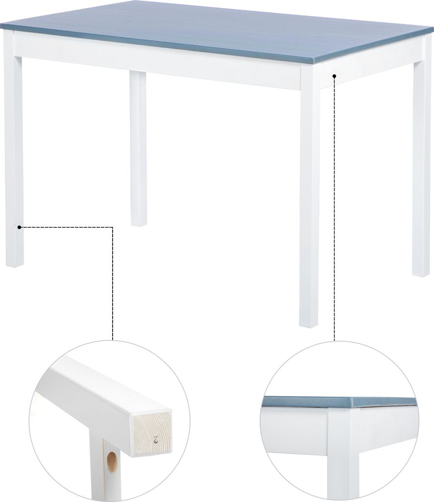 Dora Ensemble de salle à manger avec 4 chaises - Gris pour Image du produit 