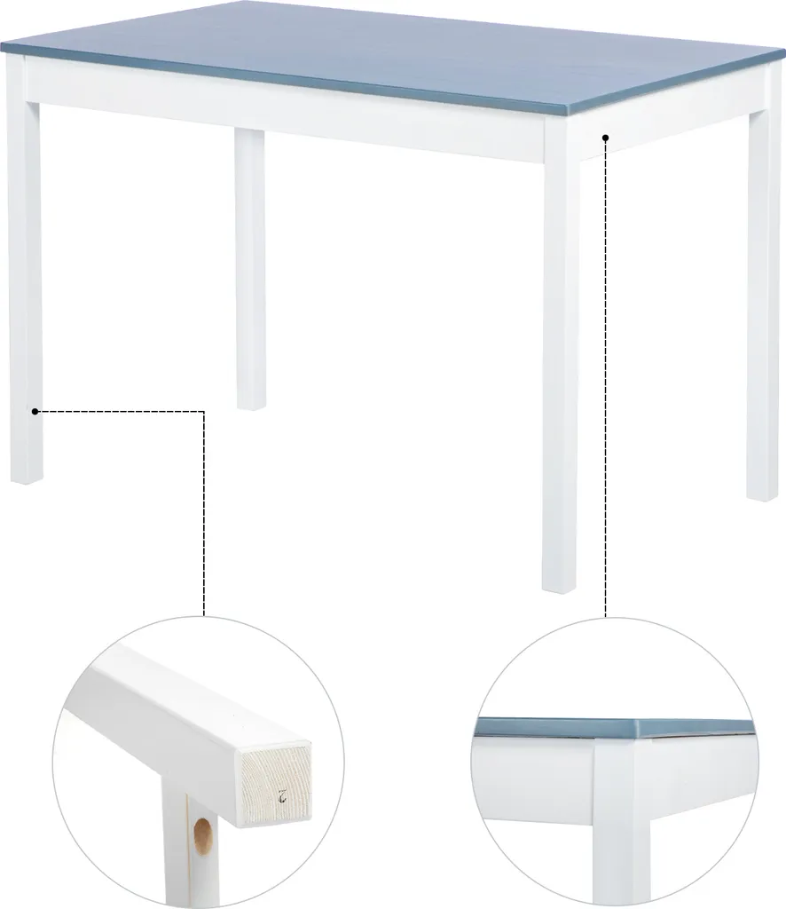 Ensemble Dora Table Grise et 4 Chaises Confortables en Tissu Durable