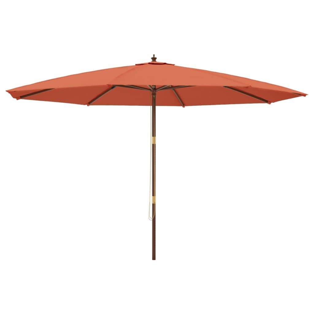 vidaXL Slunečník s dřevěným stožárem Terracotta 400x273 cm Obrázek produktu 