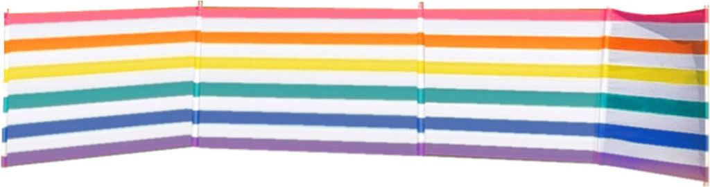 Marbueno Windschutz 5 Stangen Stahl Polyester Streifen Farben 480X80 cm Strand, Pool, Garten, Camping