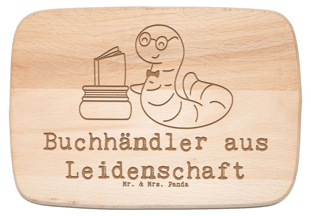 Mr. & Mrs. Panda Frühstücksbrett Buchhändler Leidenschaft - Transparent - Geschenk, Beruf, schneidbrett, Frühstücksbrettchen, Holzbrett, Lusti...