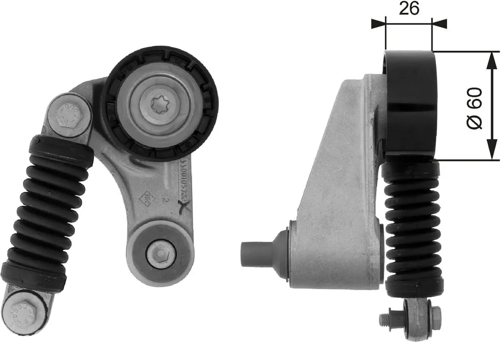 Galet tendeur de courroie accessoire pour Espace III et Volvo S40 V40