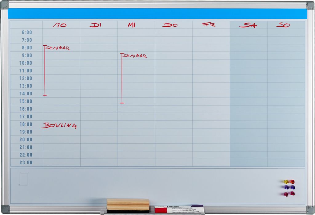 Relaxdays Whiteboard, Tagesplaner, abwischbar, magnetisch, Produktbild 
