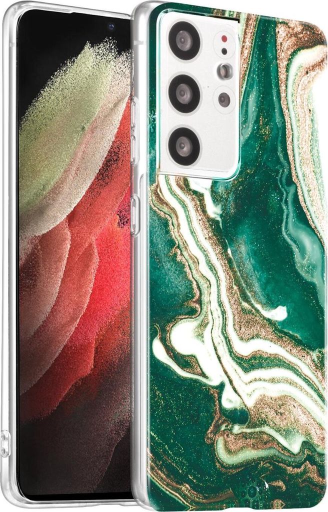 Conie Muster Schutzhülle für Samsung Galaxy S21 Ultra Tasche Silikon Case Bild Cover Bumper TPU Hülle als Motiv 3