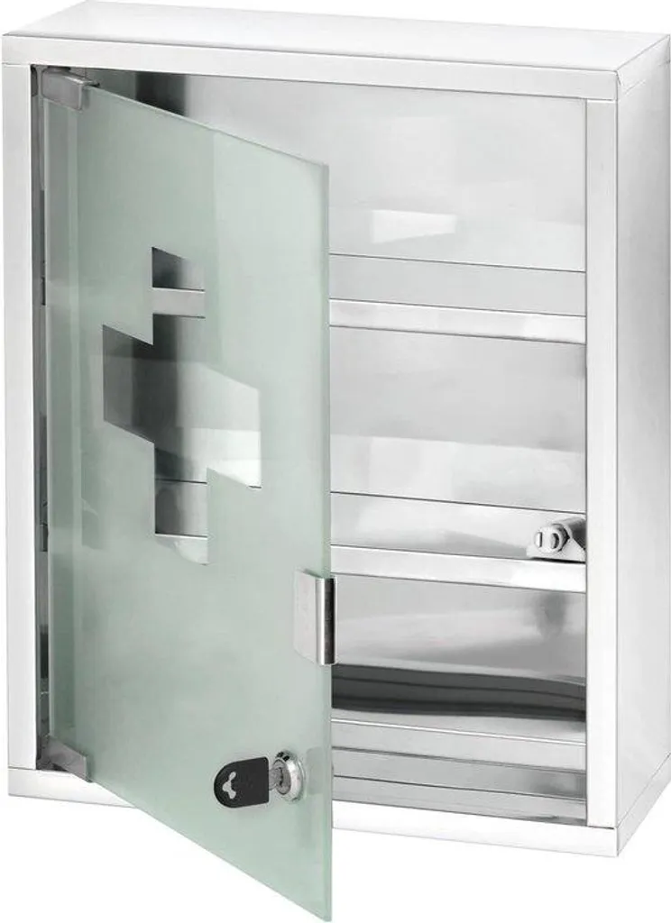 Meuble de salle de bains : petite armoire à pharmacie murale inox