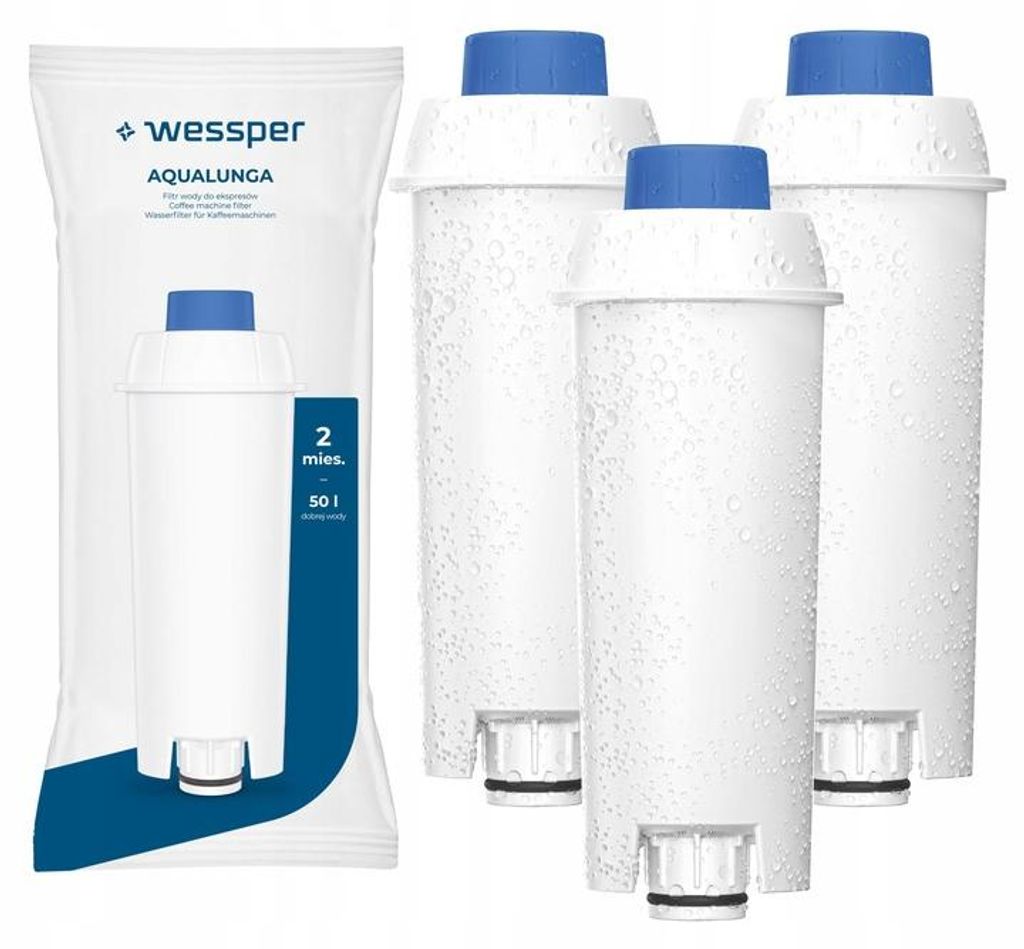 3x Wessper AquaLunga Wasserfilter als Ersatz für Delonghi Magnifica Kaffeemaschinen