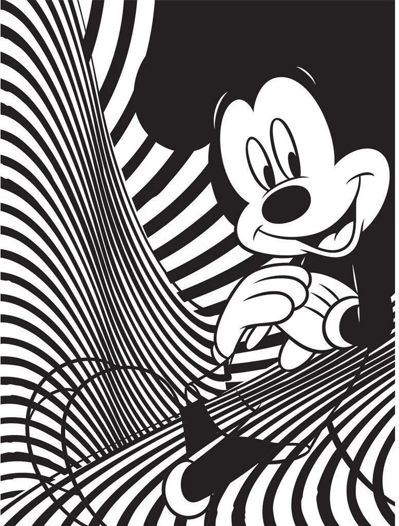 Décoration Murale Mickey Muse Impression sur Toile Noir et Blanc 80x60