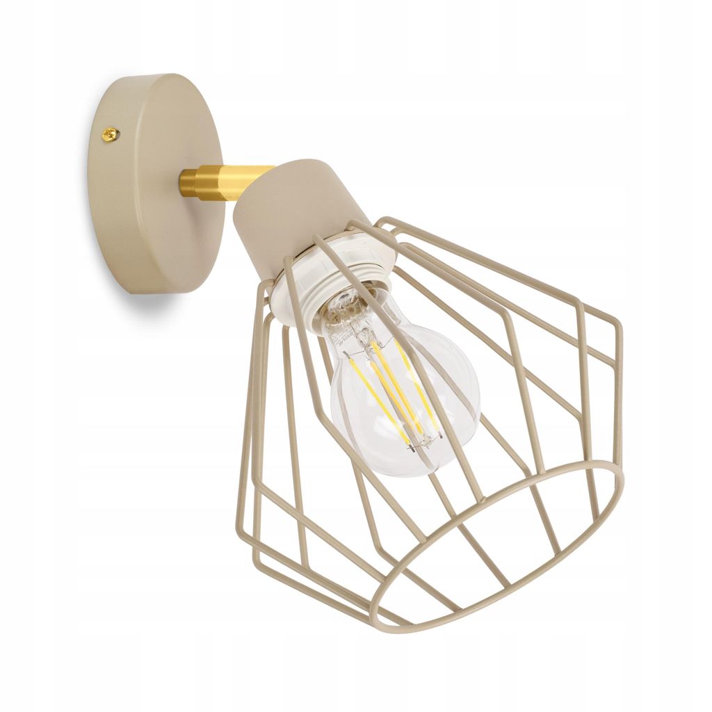 LUXOLAR - LED Wandlampe Beige-Grau E27 60 W - Wandleuchte Innen Schwenkbar für Wohnzimmer, Küchen - Wandbeleuchtung, Klassisches Design