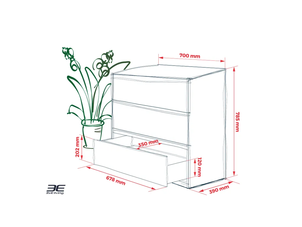 Commode noire anti-encombrement - Buffet salon pour petit espace - 2