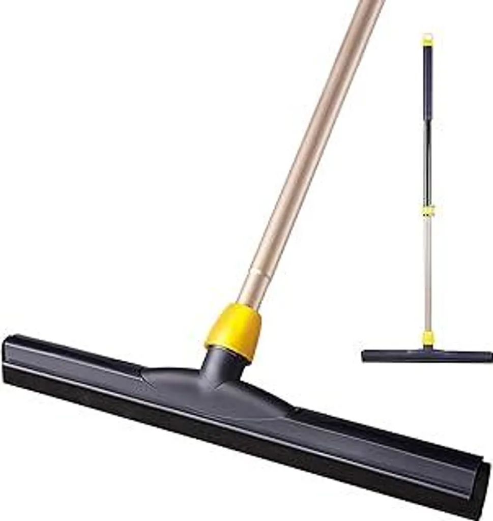 Yocada Scopa per pavimenti Raschietto per acqua 54 pollici Perfetta per doccia, bagno, cucina, casa, piastrelle, peli di animali, pelliccia, pavimenti, marmo, finestre di vetro, pulizia con schiuma d'acqua, regolabile in lunghezza, manico rimovibile