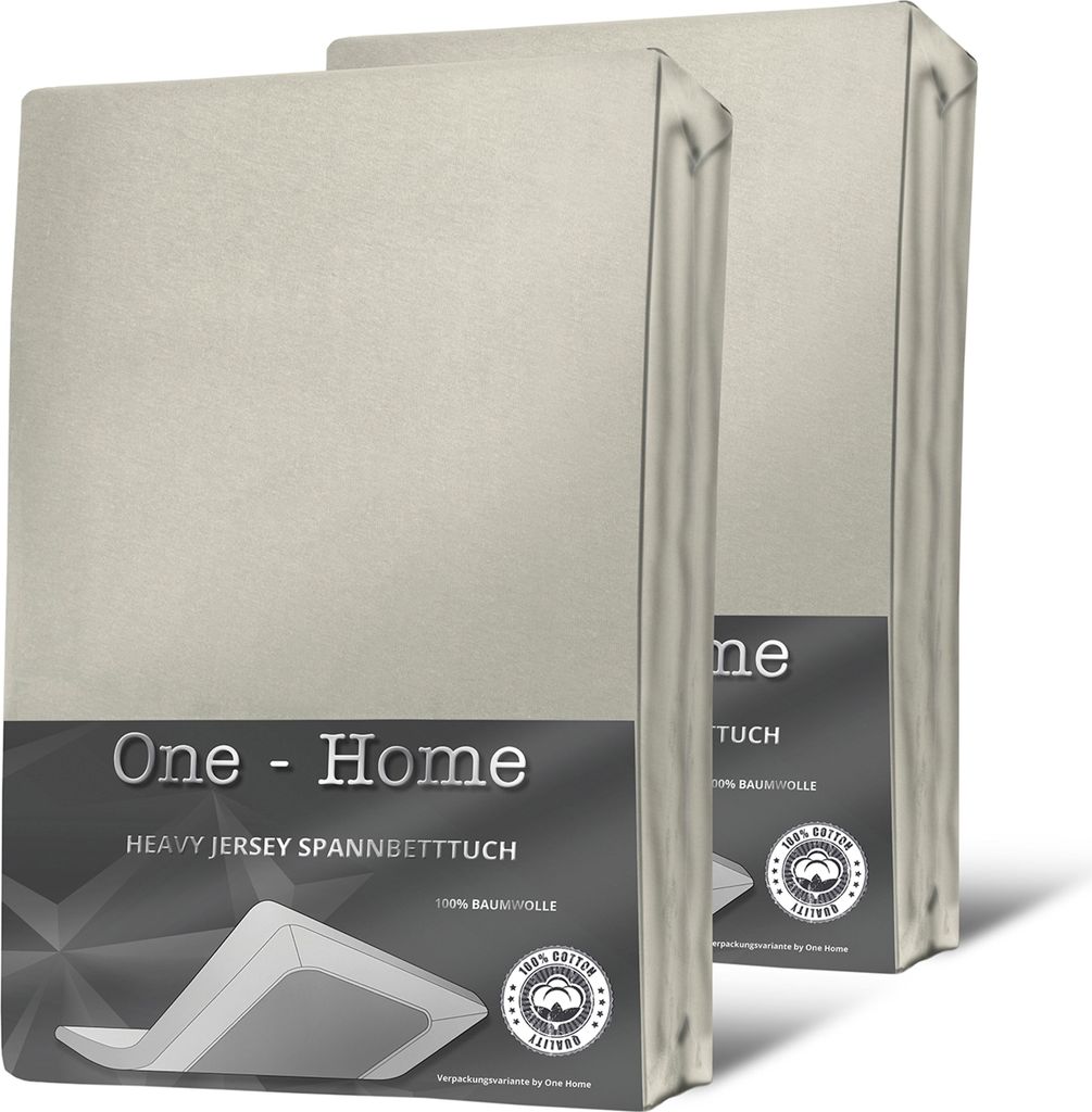 2 Spannbettlaken Bettlaken natur 90x200 - 100x200 cm Heavy Jersey Baumwolle Set