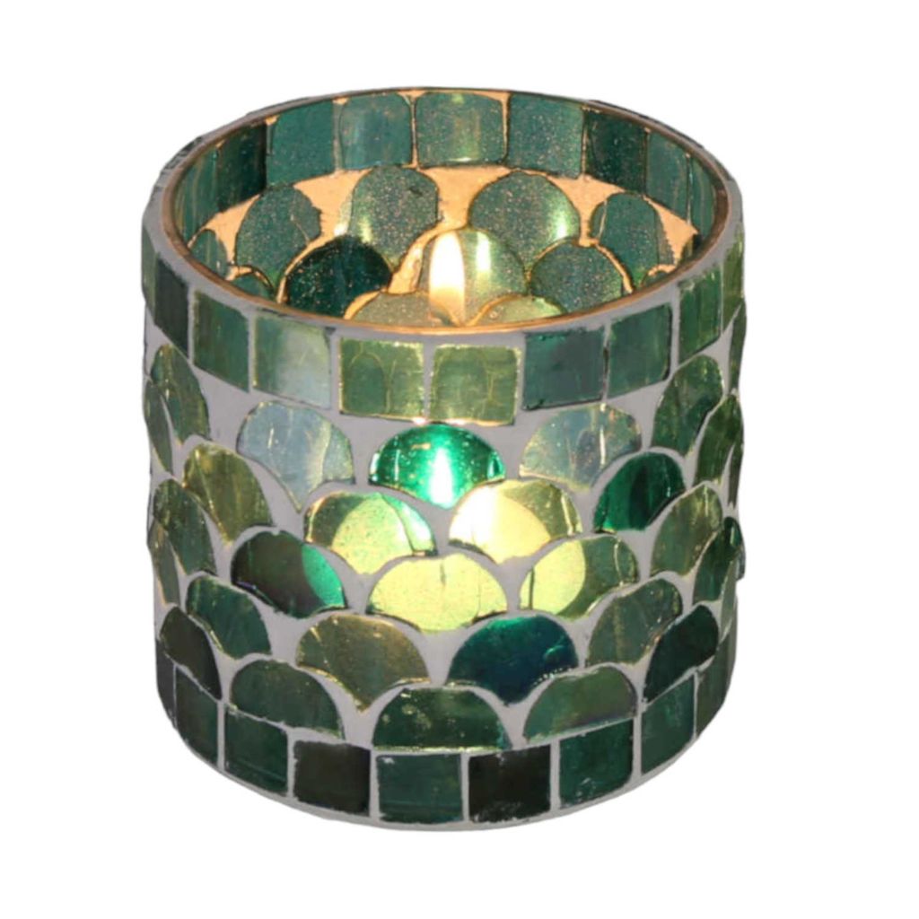 Orientalisches Mosaik Windlicht Athen Grün, Größe:S