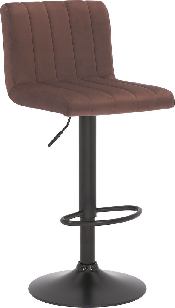CLP Barhocker Jamie Samt drehbar mit Höhenverstellung Farbe:braun