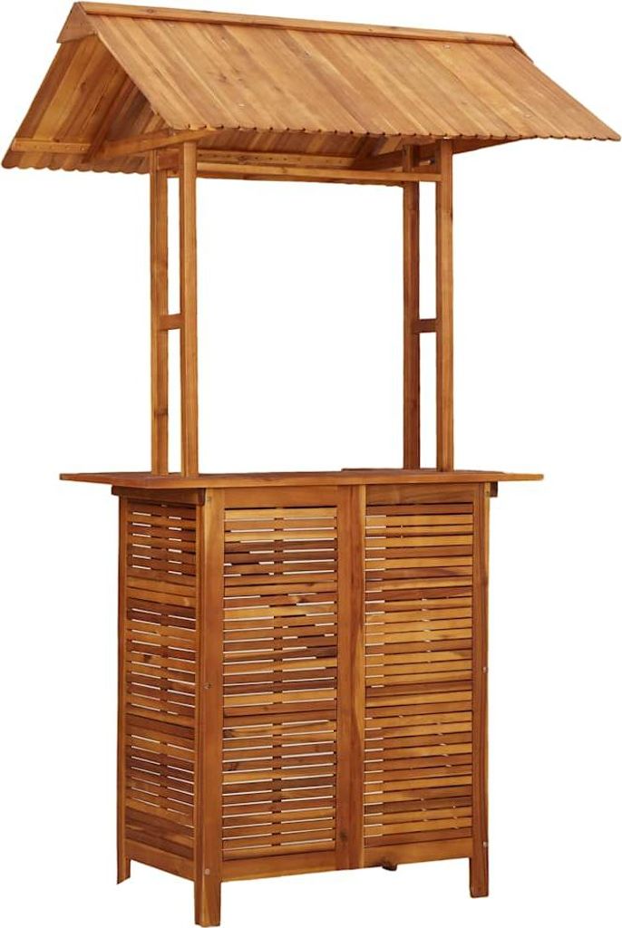 vidaXL Vonkajší barový stôl so strechou 113x106x217 cm Obrázok produktu 