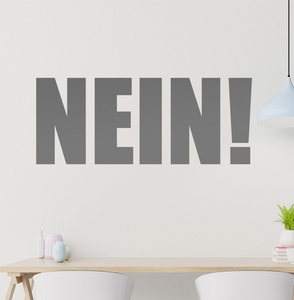 Nein! Wandtattoo in 6 Größen - Wandaufkleber Wall Sticker - Dekoration, Küche, Wohnzimmer, Schlafzimmer, Badezimmer