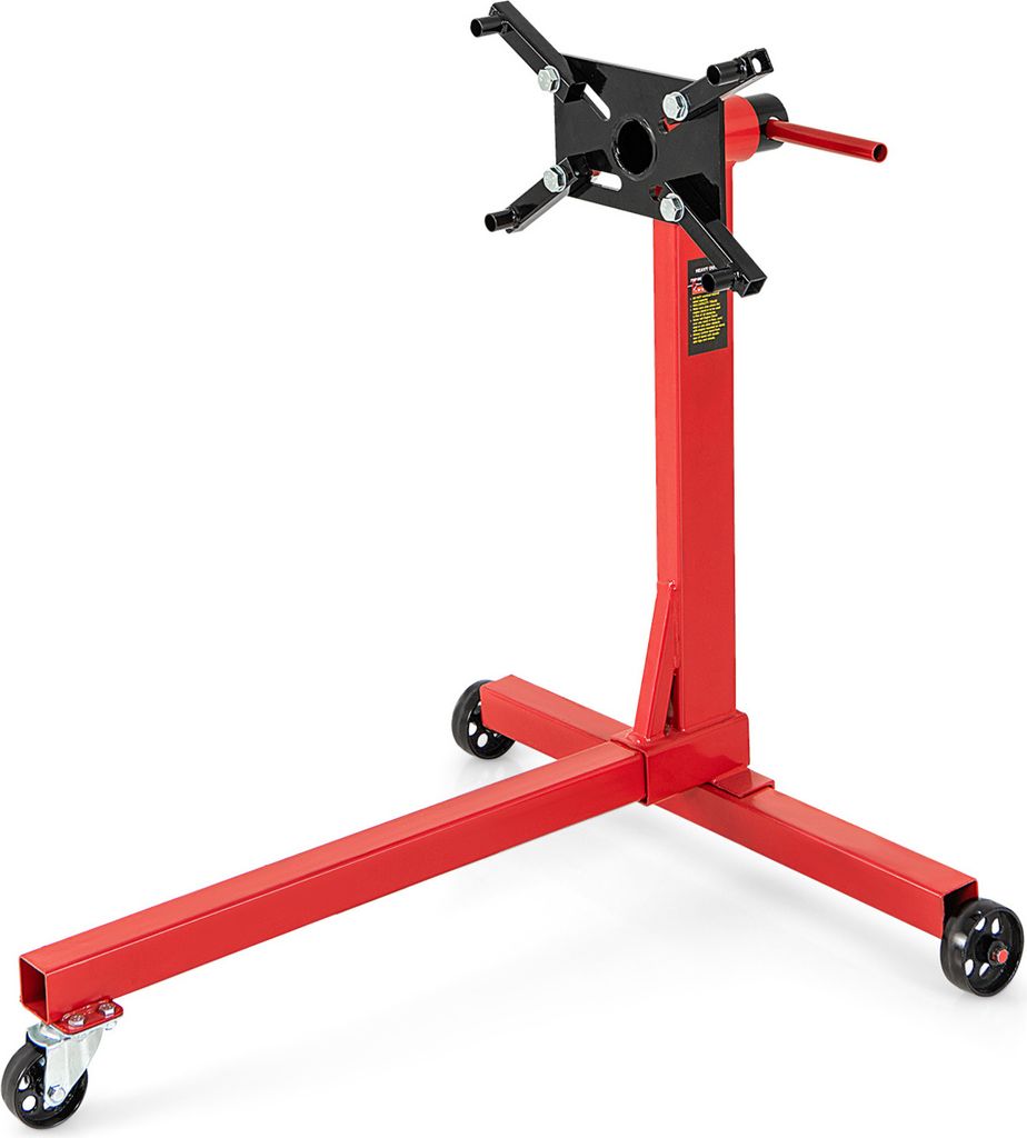 GOPLUS Motorständer mit 340 kg Kapazität, Motorheber mit um 360 Grad drehbarem Kopf, 4 verstellbaren Armen, 3 Rollen & rutschfestem Griff, Motore...