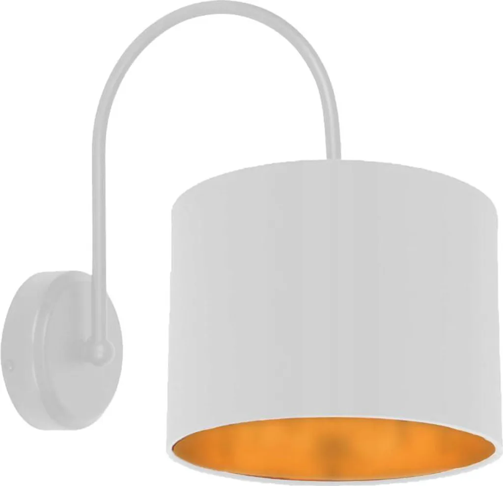 Luminaire mural design avec abat-jour en tissu ATLANTA blanc et doré E27