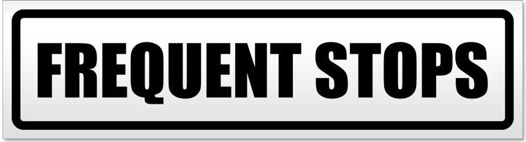 Kiwistar Frequent Stops Magnetschild Schild magnetisch - 20cm Schwarz - Magnetfolie für Auto PKW Kfz