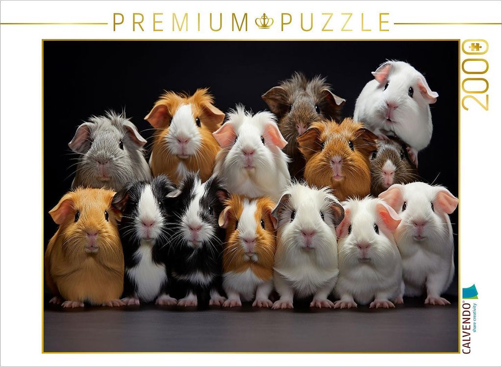 CALVENDO Puzzle viele Meerschweinchen übereinander | 2000 Teile Lege-Größe 90x67cm Foto-Puzzle für glückliche Stunden