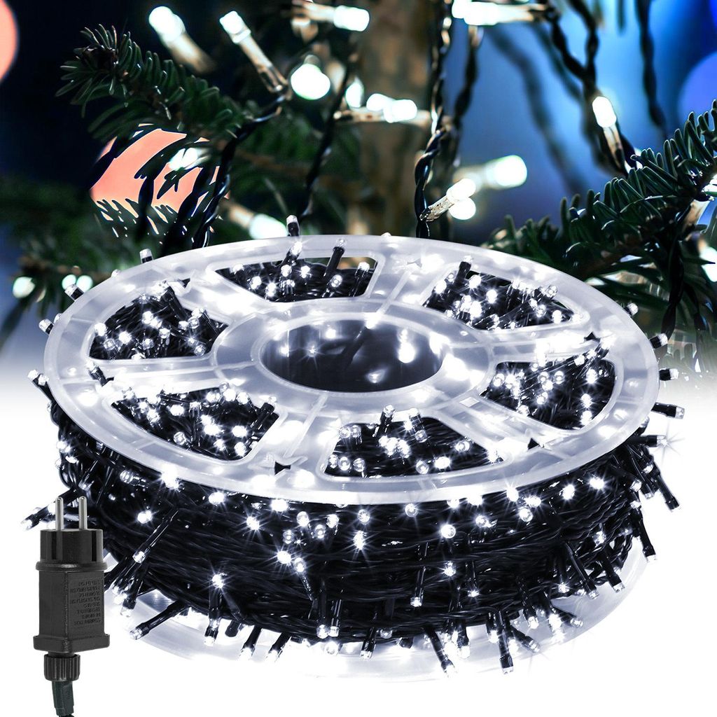Faziango 200M LED Lichterkette 1000LEDs 8 Modi mit Memory Funktion, Weihnachten Party Garten Bedienung Funkelnder Sterneffekt Deko Kaltweiß