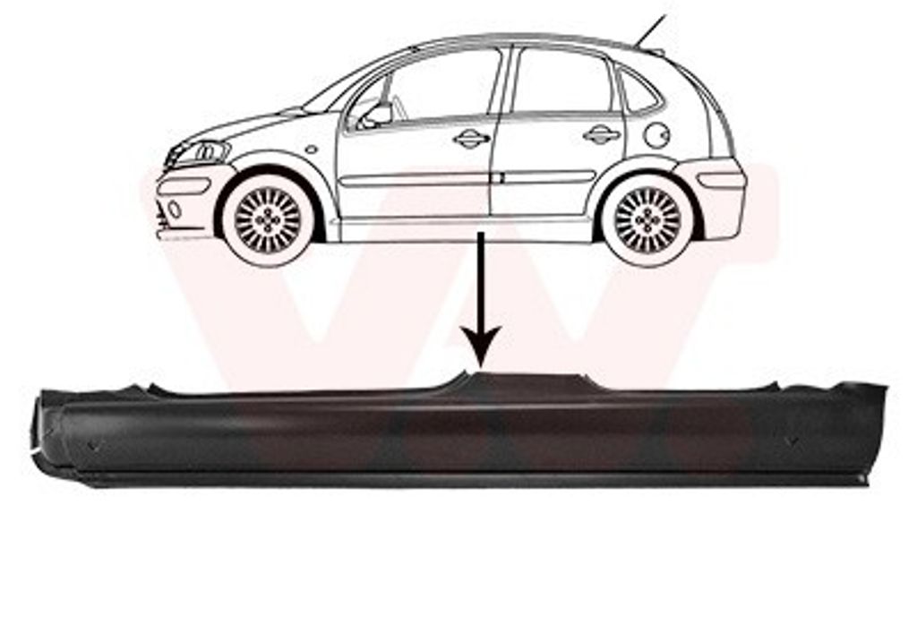VAN WEZEL 0925103 Schweller Reparaturblech Einstiegblech Links für CITROËN C3 I Schrägheck (FC, FN)