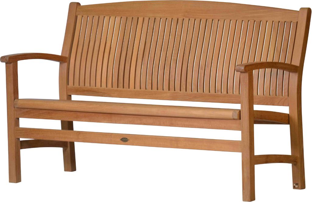 Gartenbank Premium Teakholzbank 120 cm, wetterfeste Teak Gartensitzbank nachhaltige und unbehandelte Teakbank