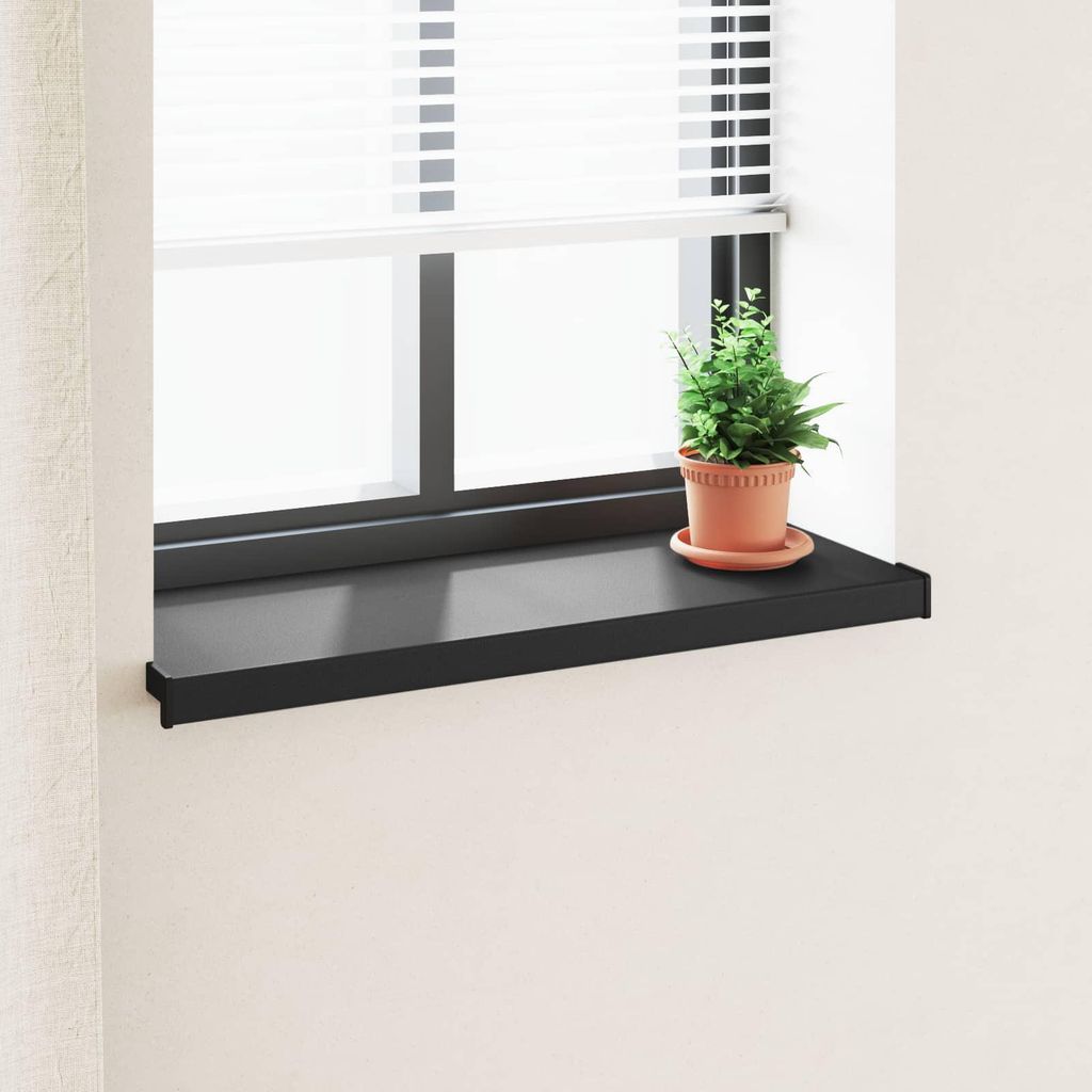 Möbel Fensterbank Schwarz mit Holzmaserung 80 x 30 x 4,5 cm PVCAußenfensterbänke - Außenfensterbänke c7958