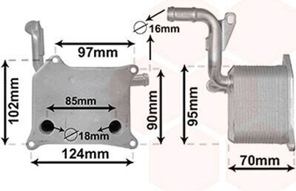 VAN WEZEL 03013705 Ölkühler Motoröl für VW Touareg (7LA, 7L6, 7L7) Touareg (7P5, 7P6) für AUDI A6 Avant (4F5, C6) A6 Limousine (4F2, C6) A5 Co...