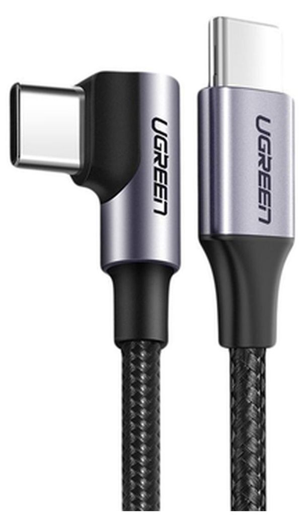 Ugreen Winkel-USB-C-Kabel 60W 2m Schwarz-Grau Produktbild 