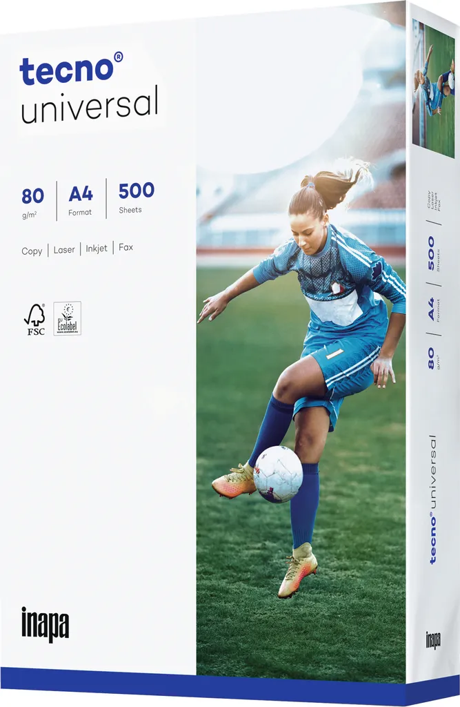 Inapa Tecno Universal A4 80g 2 Fori 500 Fogli | Carta per Fotocopie