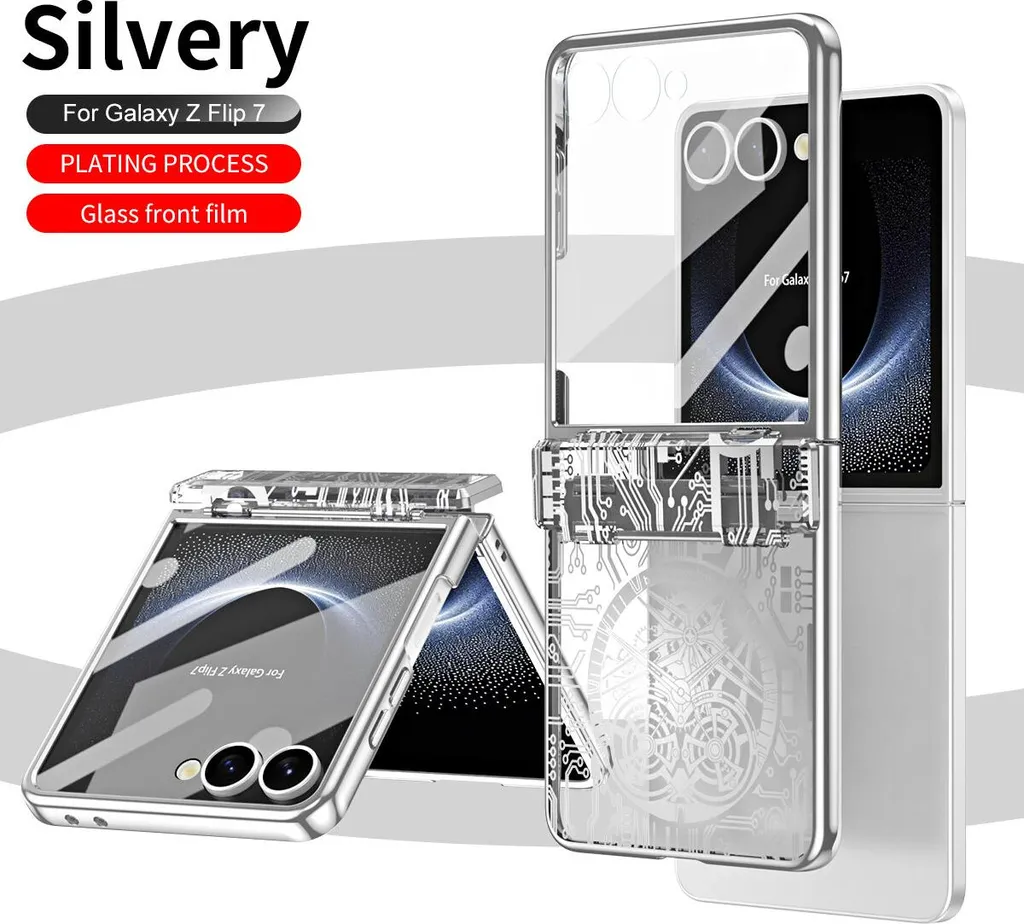 Offerta Cover Samsung Z Flip 7 Argento: Protezione Cerniera Integrale