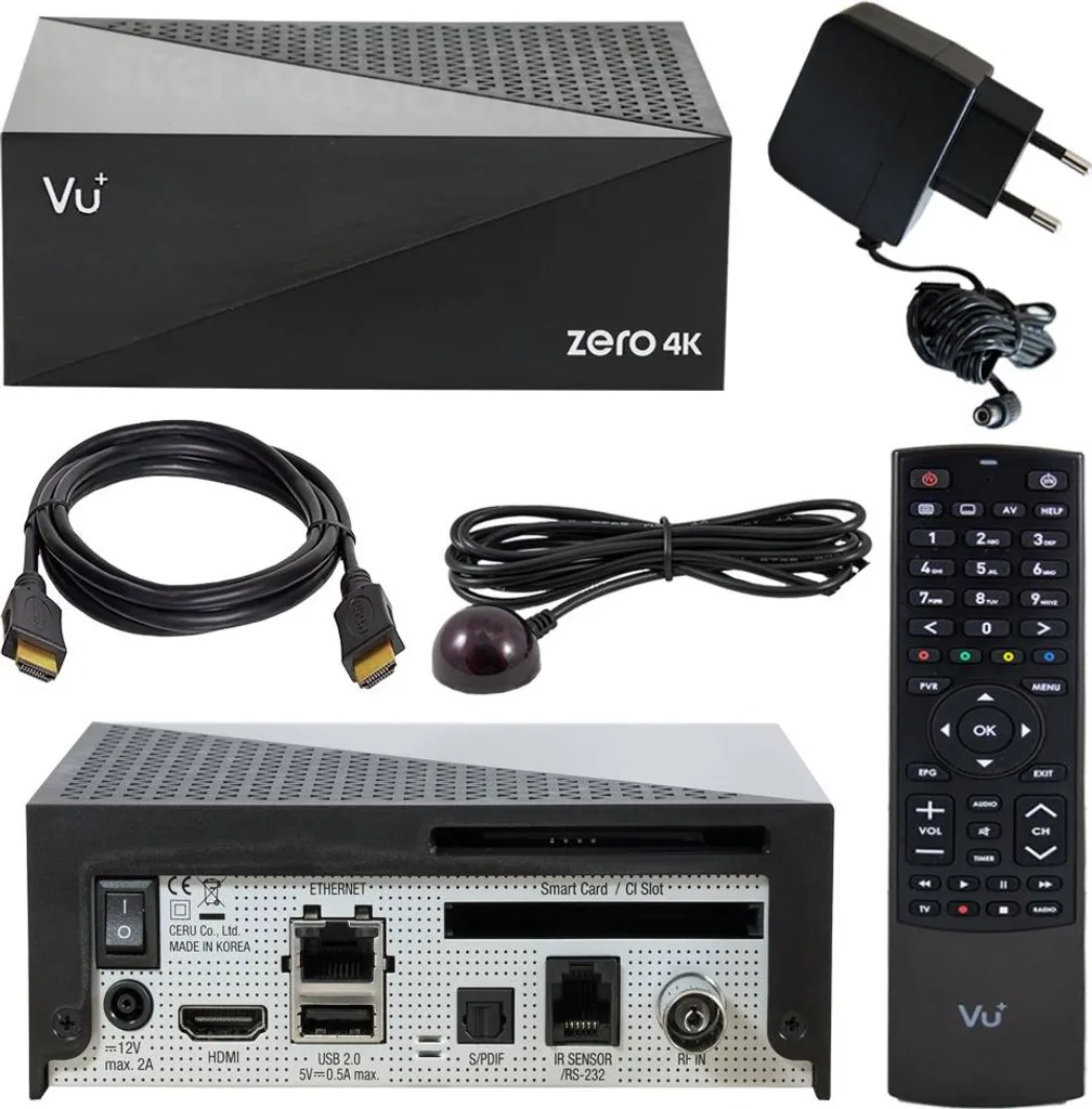 Décodeur TV VU+ ZERO 4K Tuner DVB-C/T2 Récepteur Satellite et TNT Linux UHD
