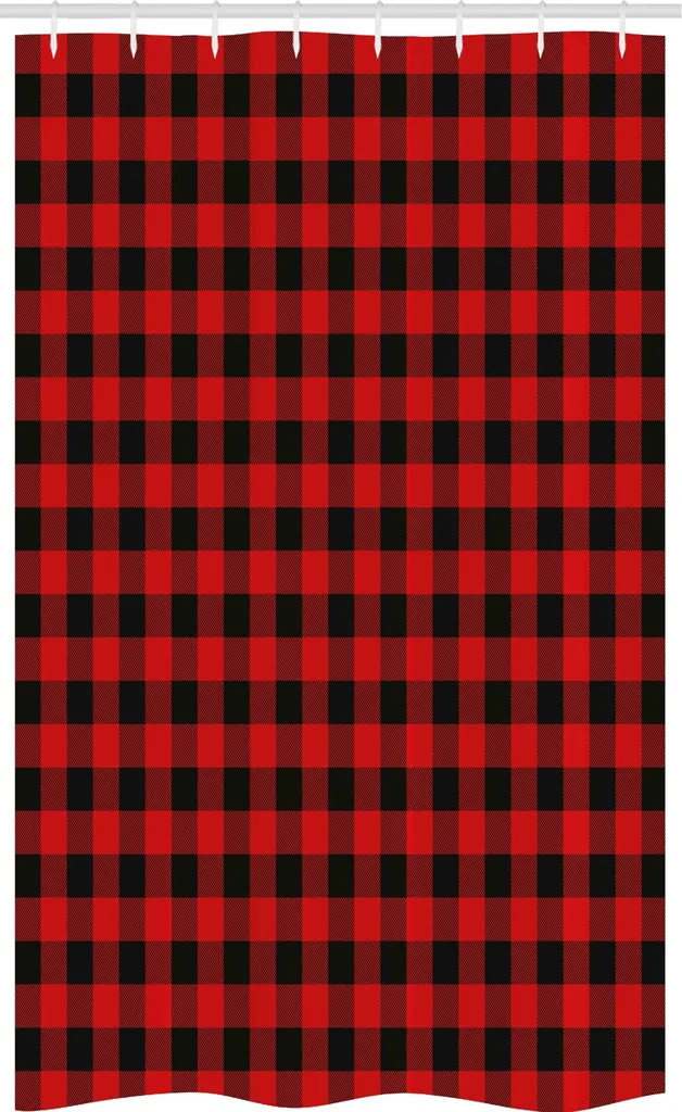 Tenda da Doccia 120x180 Stile Lumberjack Arancio e Nero Abakuhaus