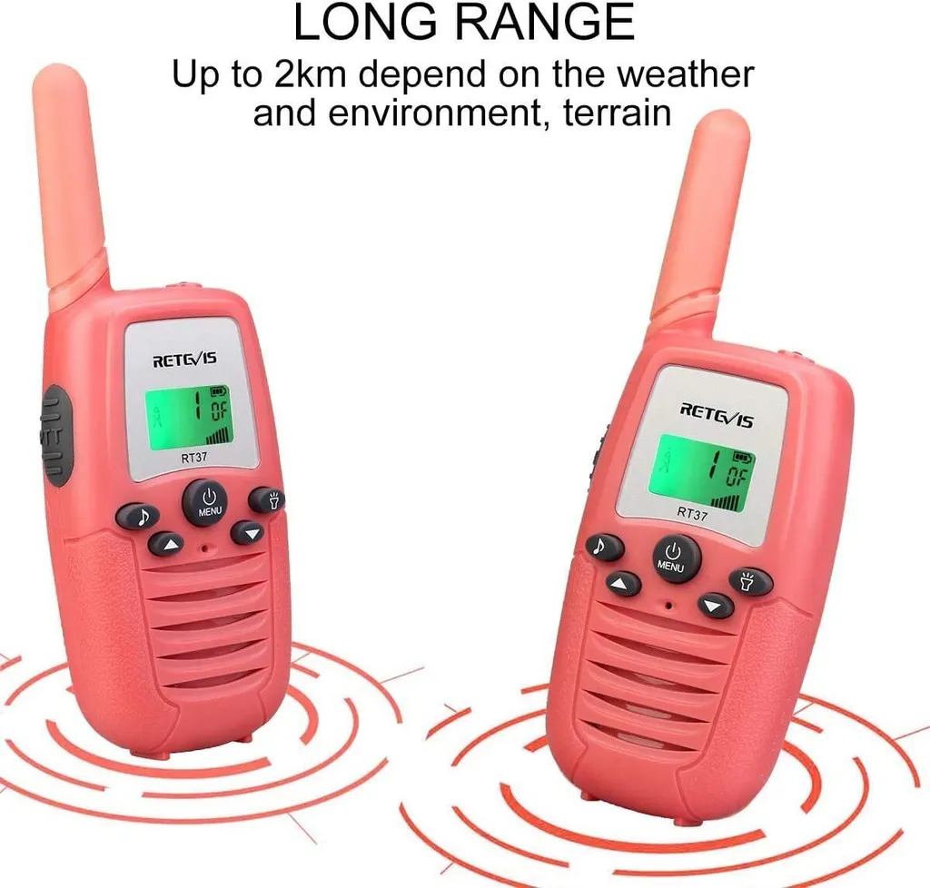 Walkie Talkie Retevis RT637 Rosa: Comunicazione Sicura per Piccole Esploratrici - 3