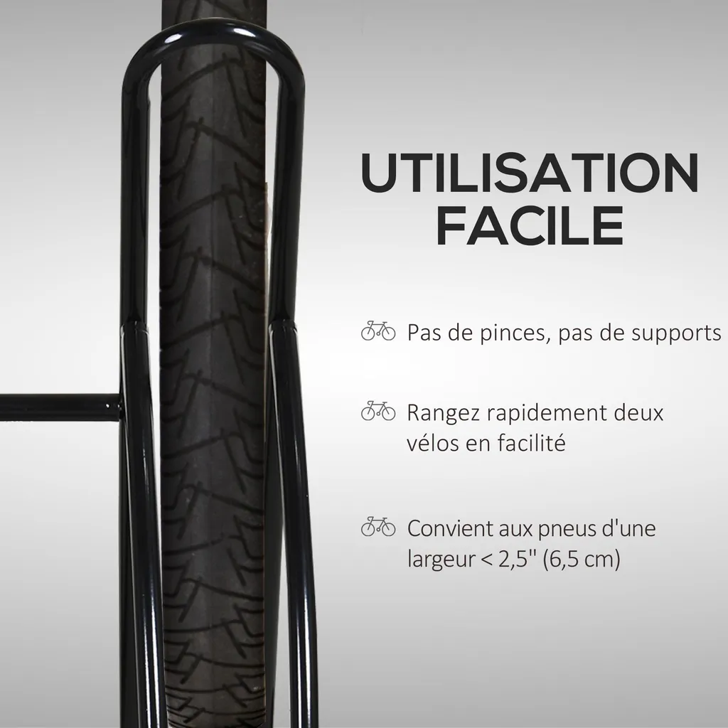 Râtelier de sol 2 vélos en acier traité avec blocs modulables