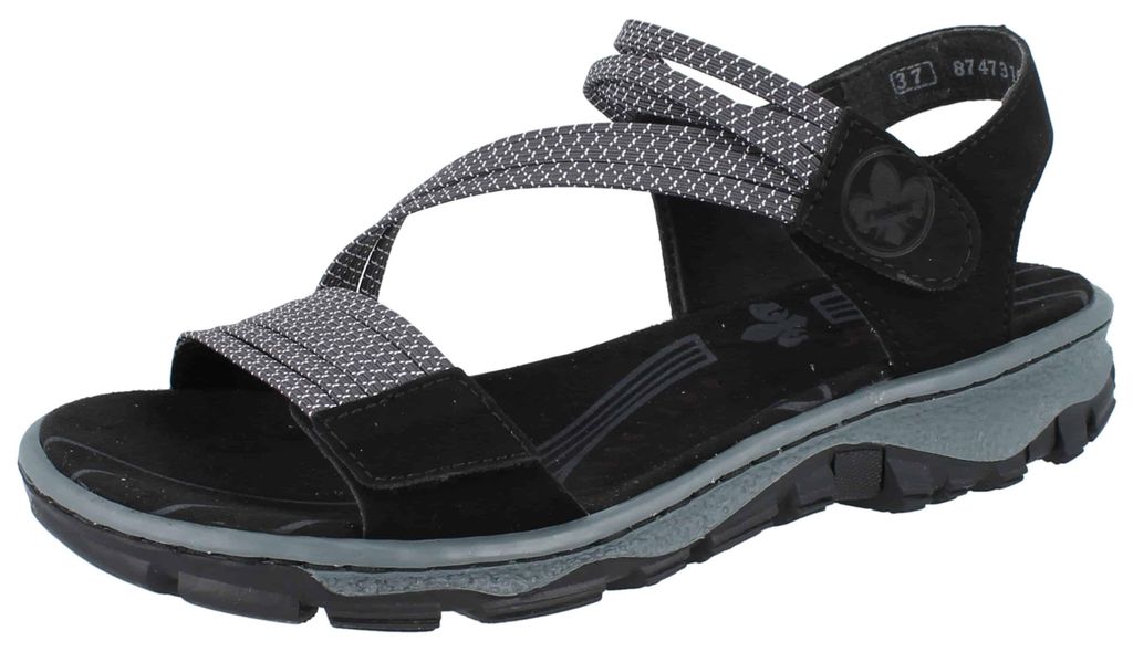 RIEKER Damen Trekkingsandale schwarz Textil/Kunstleder - Produktbild 