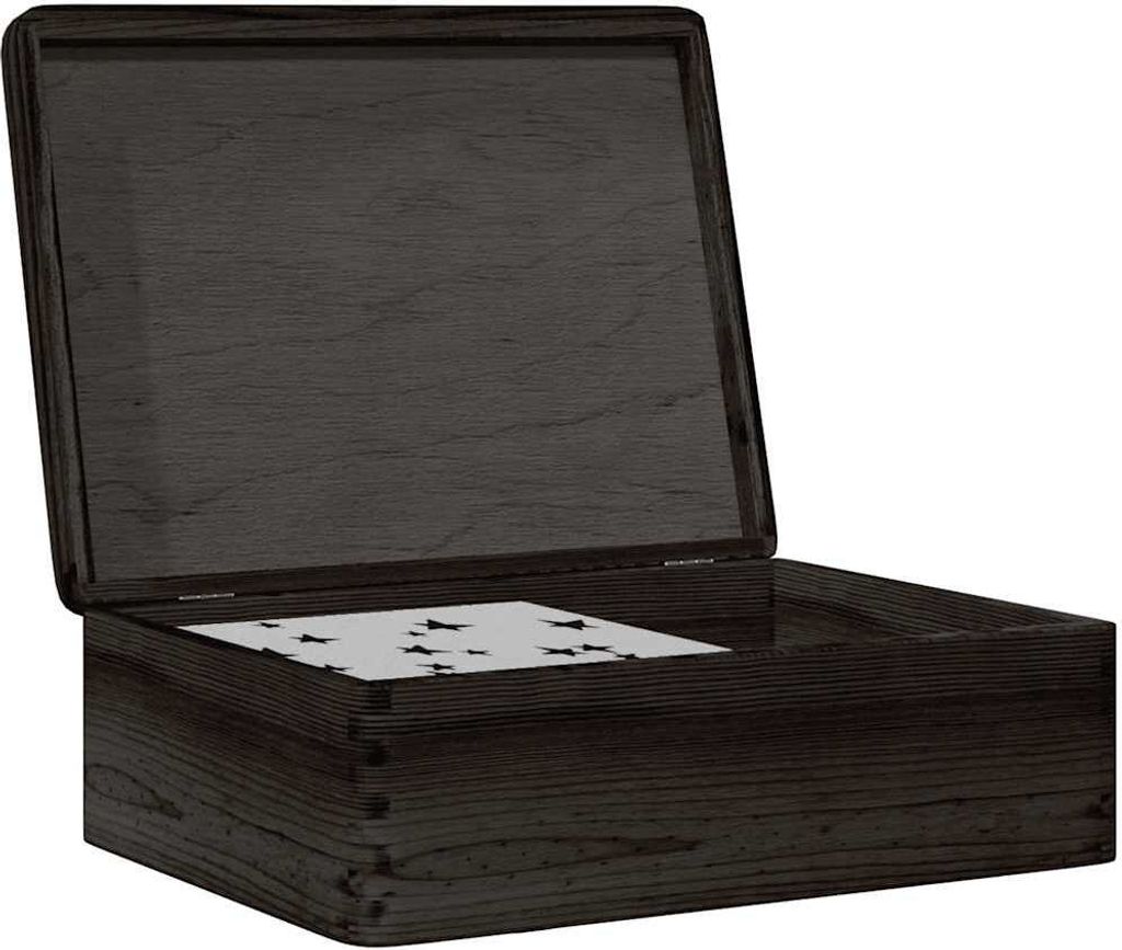 "im Angebot" Holzkiste mit Deckel Schwarz 40x30x13 cm Massivholz Kiefer - Aufbewahrungsboxen CC18330