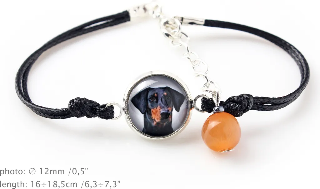 Dobermann II - Set di gioielli con la tua foto, set realizzato a mano, bracciale e collana di Art.-Dog.