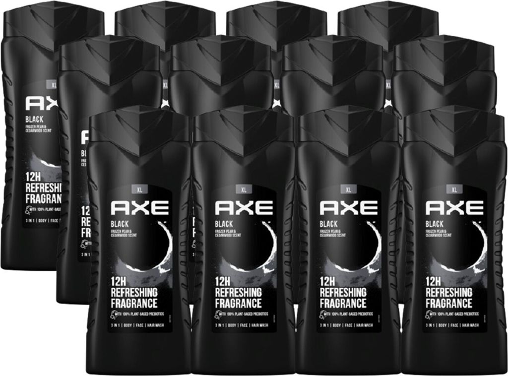 AXE 3in1 Duschgel Shampoo Black XL Herren Männer Showergel getestet 12x 400ml Intensive Pflege for Men