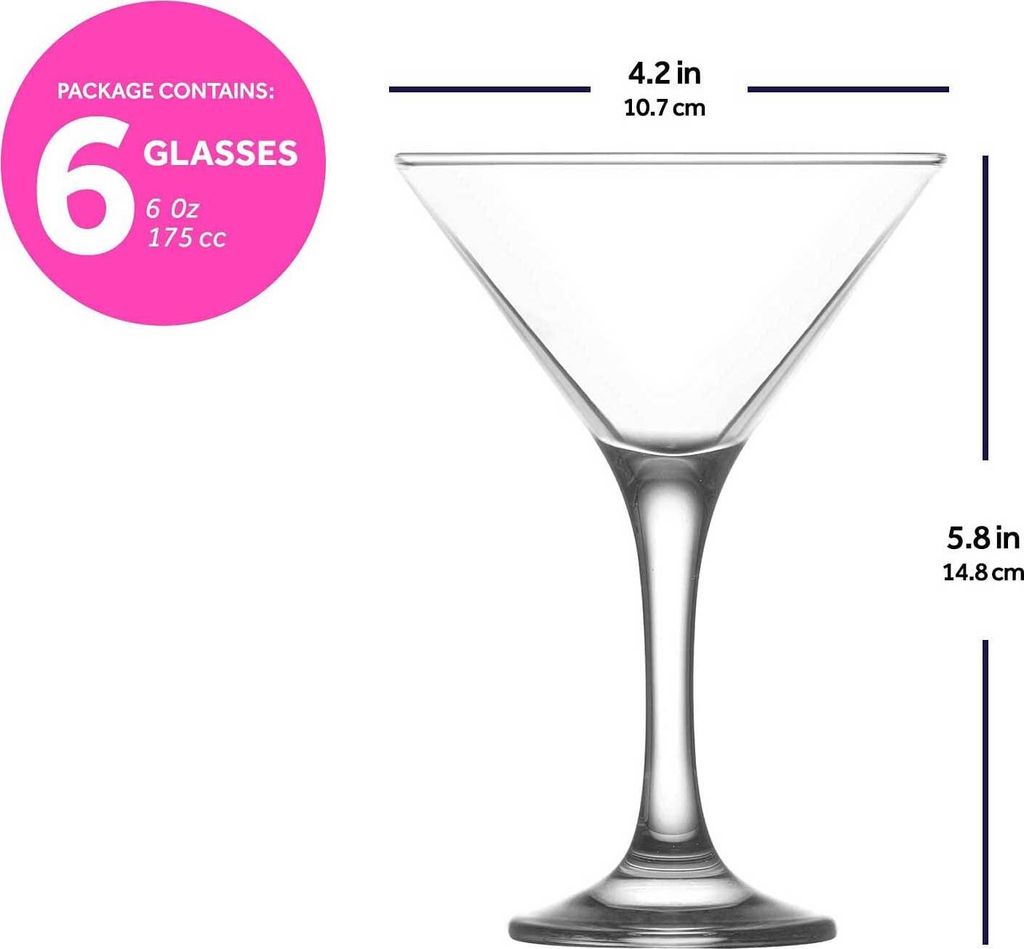 LAV 6-teiliges Martini Cocktail Gläser-Set "Serie MISKET" Produktbild 6