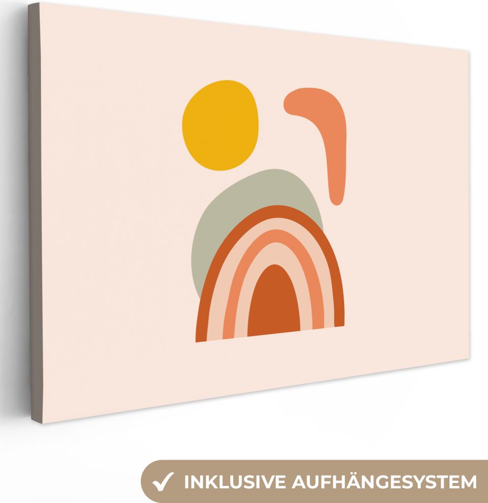OneMillionCanvasses - Leinwandbilder - 150x100 cm, Sommer - Pastell - Regenbogen, Wandbilder Kunstdruck Wanddekoration