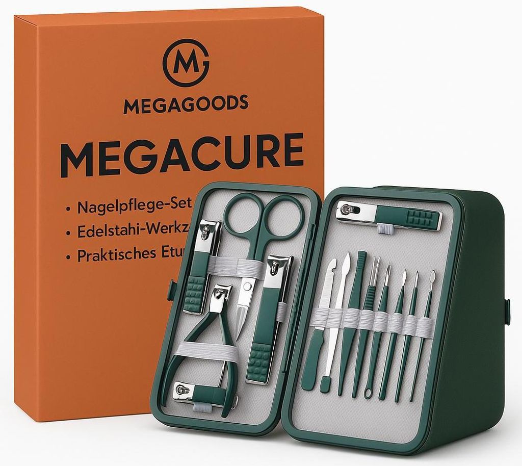 Nagelpflege Set 18tlg Edelstahl Maniküre Pediküre Etui Profi DE.