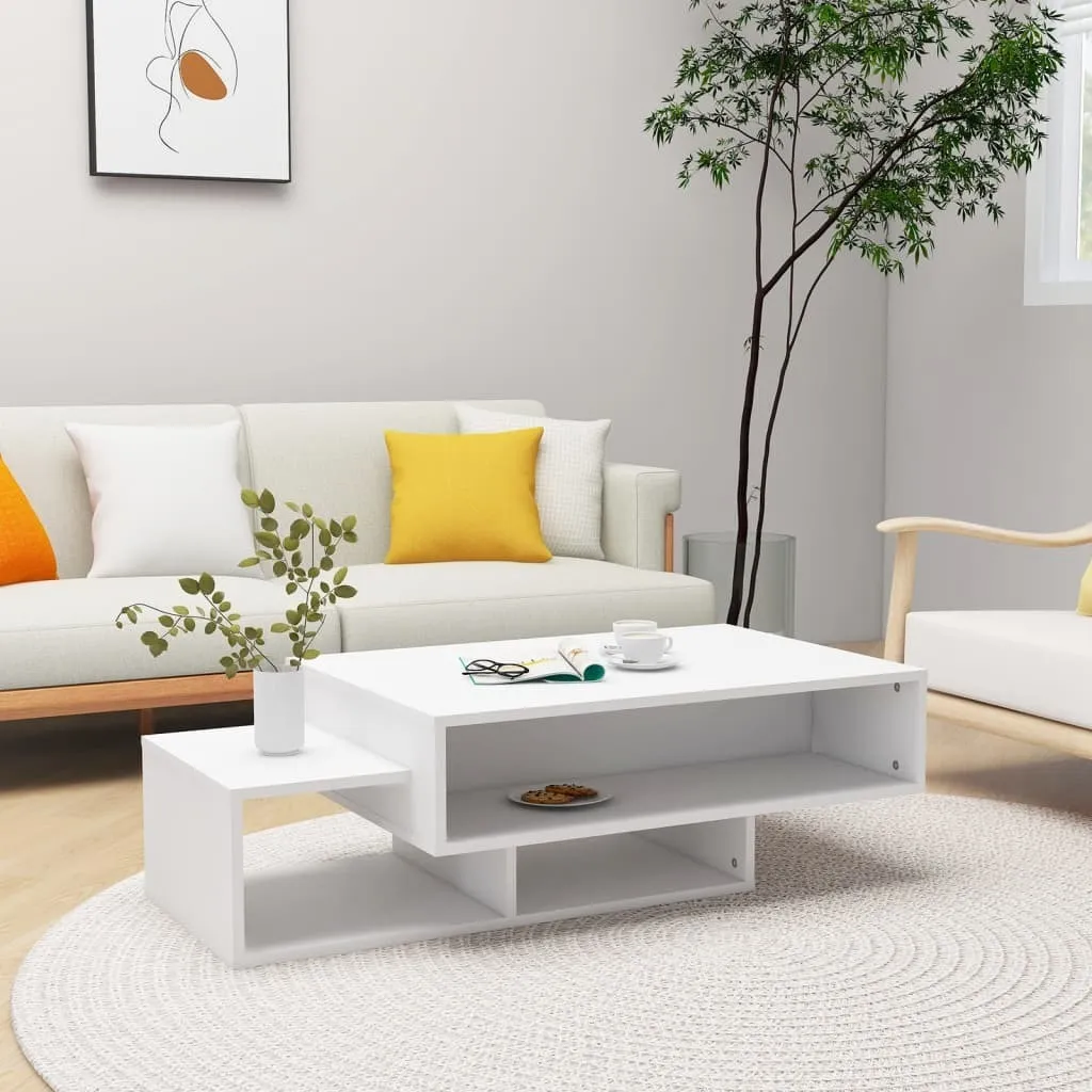 vidaXL Tavolino bianco 105x55x32 cm Materiale a base di legno - Tavolino - Tavoli da caffè - Tavolo da divano - Tavoli da divano
