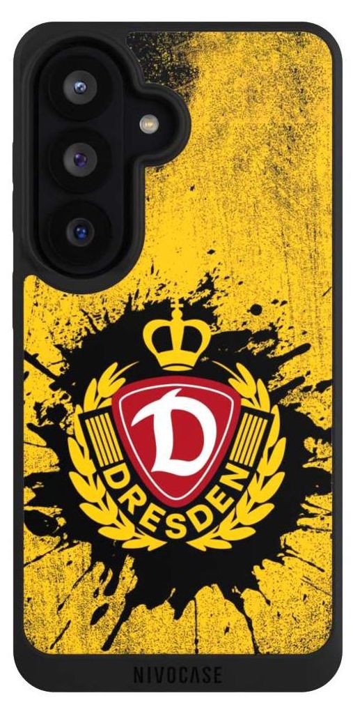 NIVOCASE Handyhülle für Samsung Galaxy S26 Hülle NIVOpure Case Schwarz Fußball Offizielles Lizenzprodukt SG Dynamo Dresden