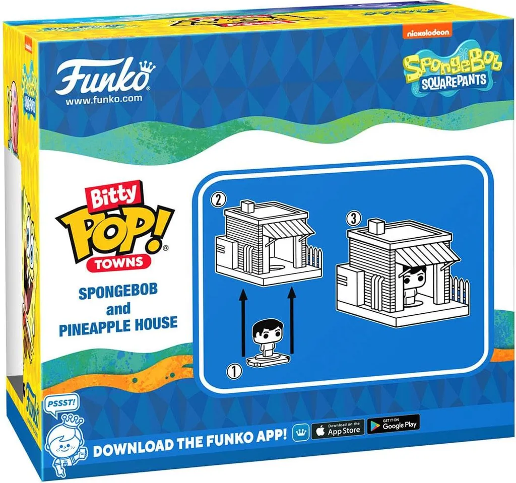 Figurines Bitty POP Bob l'éponge : Mini Set de Collection à la maison - 6