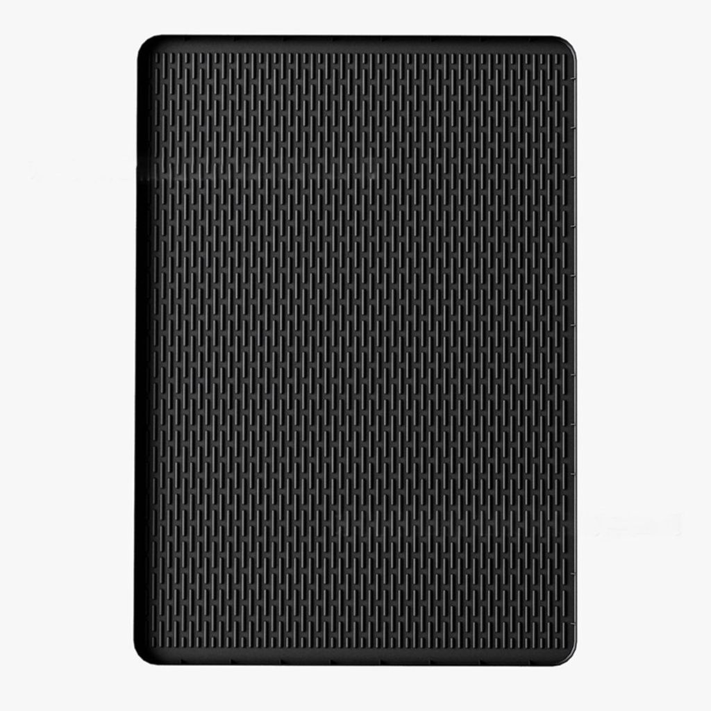 INF Silikon-Katzenstreumatte – Extra große, wasserdichte Anti-Auslaufmatte mit geraden Streifen Schwarz