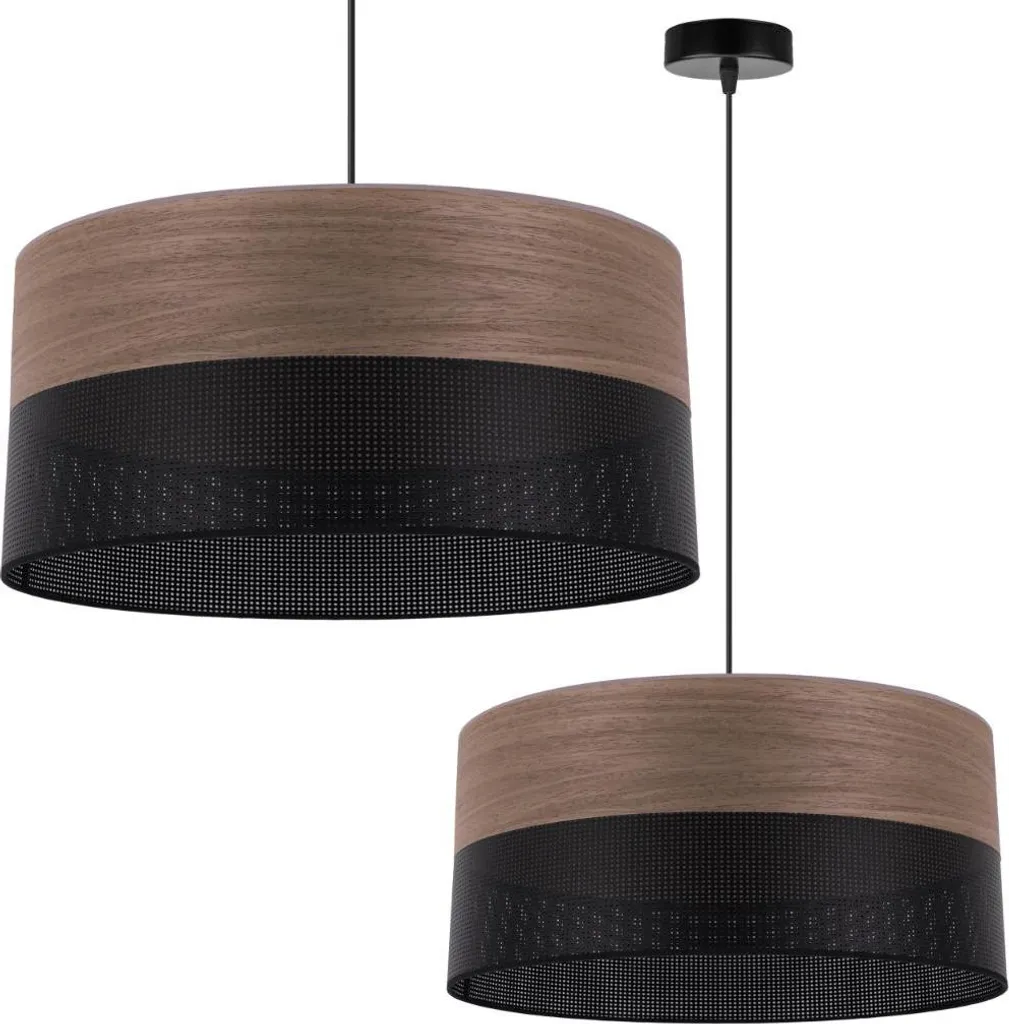 Lampadario Sospensione Noce Moderno: Design 44cm per Soggiorno